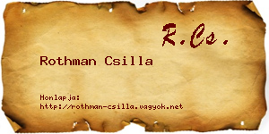 Rothman Csilla névjegykártya